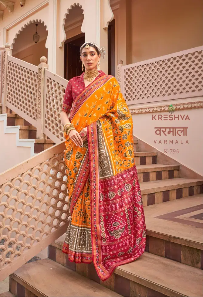 Varmala By Kreshva Mercerized Sigma Silk Saree Wholesalers In Delhi